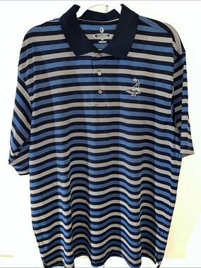 Pinehurst Resort putter boy 1895 Performance Blue Stripe Golf Shirt XL Mens